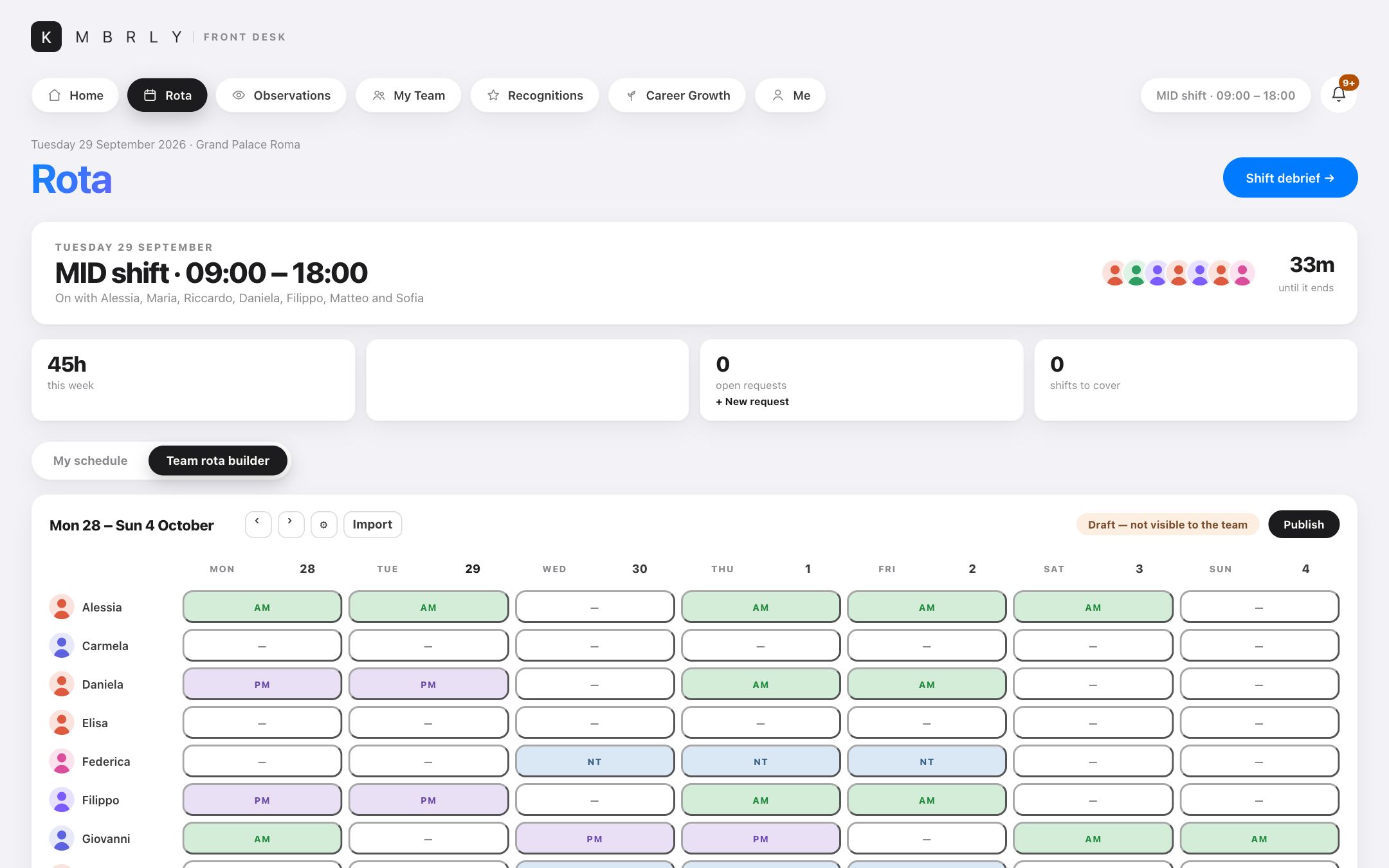 The rota builder — The week
